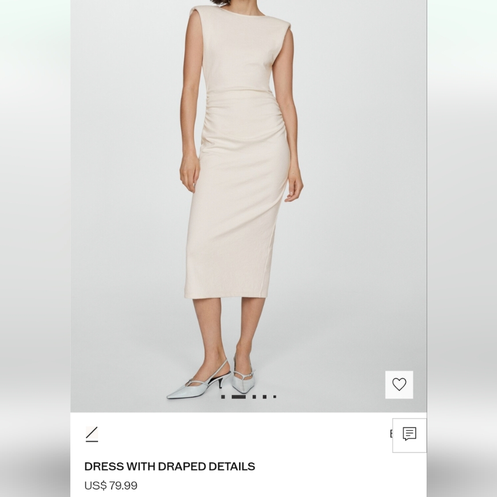 Mango Cream Midi Dress